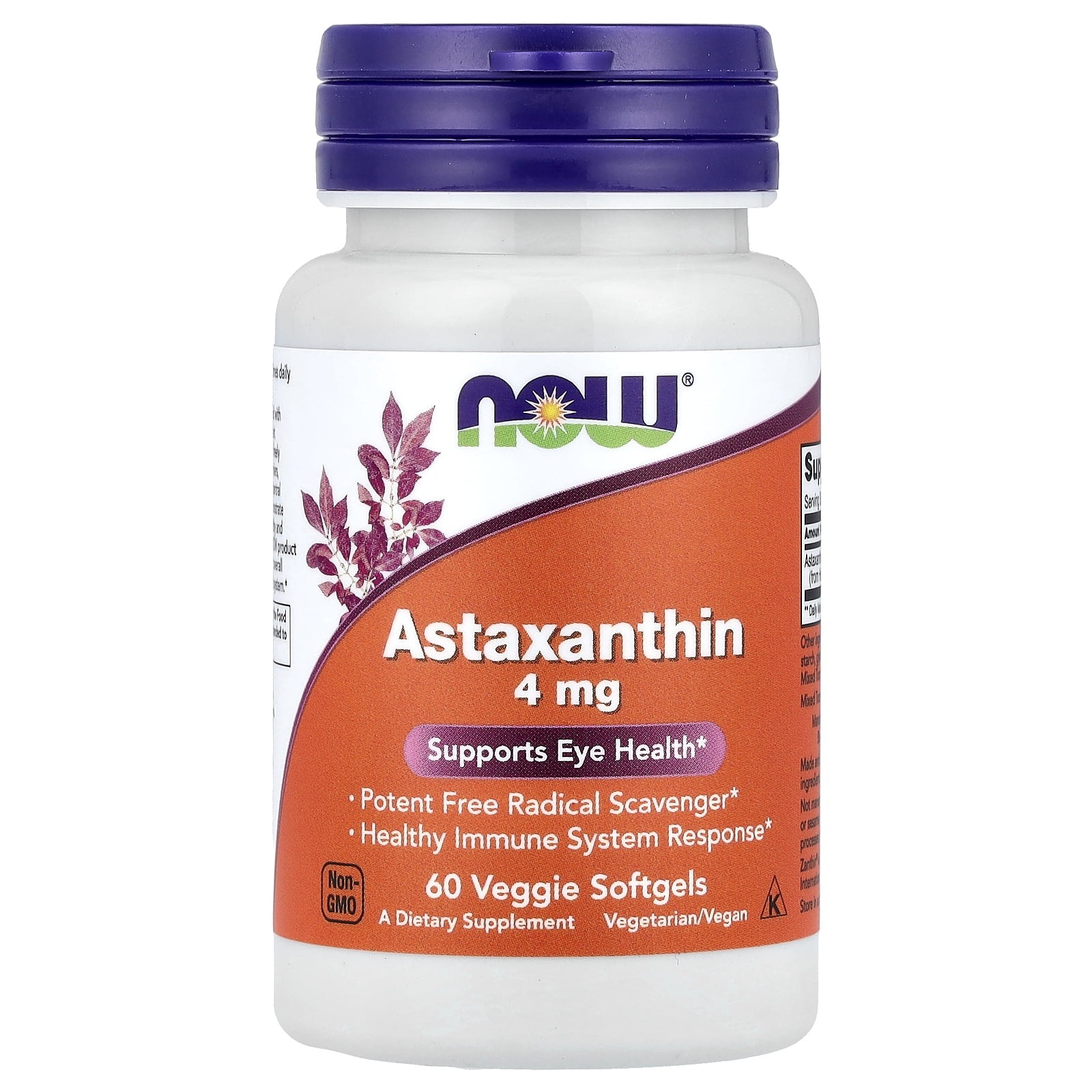 Now Foods Astaxanthin 4mg Support Eye Health Capsules - 60 Veg Capsules