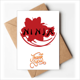 thumbnail image 1 of Japón ninja palabras Sakura silueta Nota en blanco del sobre de la tarjeta de agradecimiento, 1 of 4