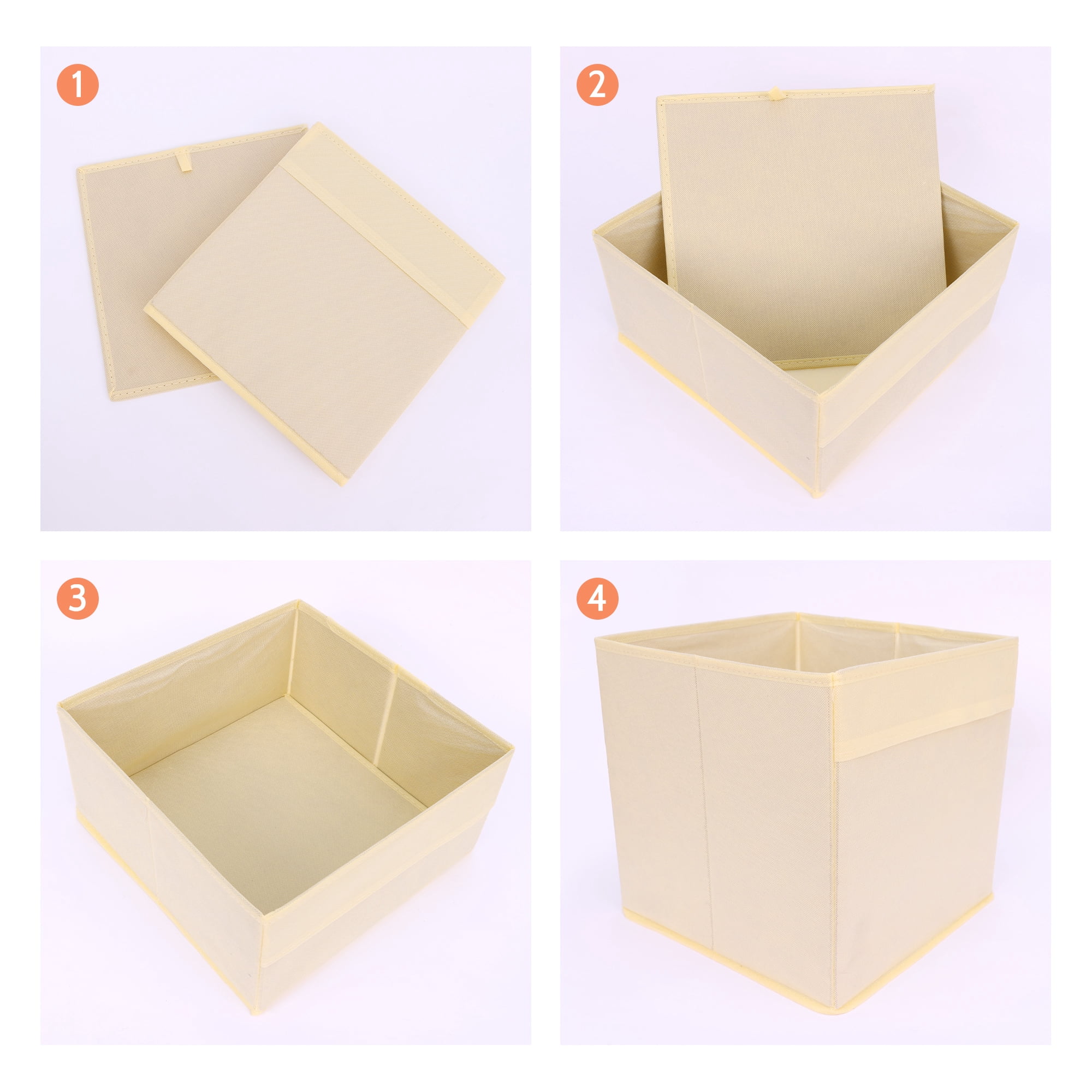 REGALWOVEN Collapsible Fabric  Storage Cube, Storage Bin for Shelves Closet, Storage Basket Apricot 12*12*6in