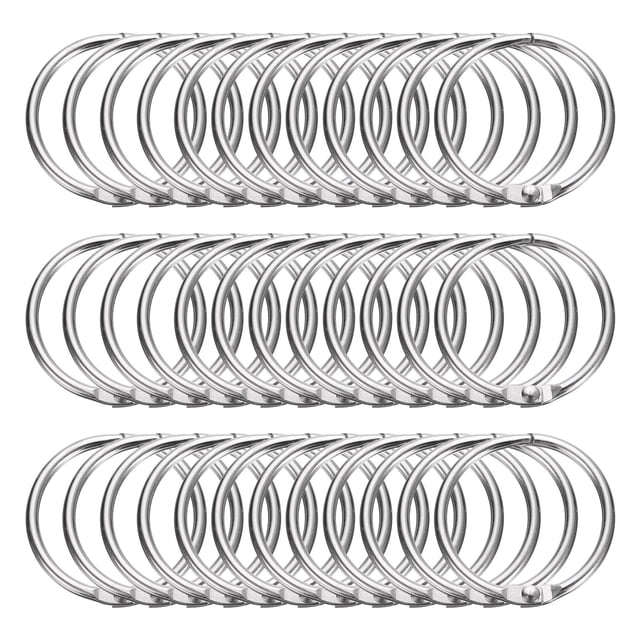 Uxcell 36 piezas Anillos para Cortinas de Ducha, Ganchos de Cortina de Ducha Redondos de 1.3 Pulgadas para Barras de Cortina, Plata