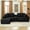 Black|111 in, variant on Aukfa 111" Cloud Sectional Sofa L-Shape Boneless Couch with USB&Cupholdes Storage Console, Modular Couch for Living Room, 2 Pillows, Corduroy, Black