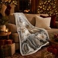 thumbnail image 3 of Classical Portrait Of Three Maine Coon Cats Among, Peaceful Pet Portrait Pattern, Warm Flannel Blanket for Living Room and Reading Nook, Cat Lovers Friendship Gift, Pet Lover Home Decor, 3 of 9
