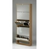 Tvilum Springfield 5-Drawer Shoe Cabinets with Mirror Drawer Fronts in Beech