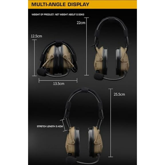 SINARISOFT Tactical Electronic Headset Hearing Protection Bluetooth Silicone Earmuffs For Helmet Noise Reduction