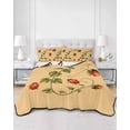 thumbnail image 2 of Twin Quilt Bedding Set, Ladybugs Eucalyptus Reversible Summer Quilt 3 Pieces, Spring Botanical Leaves Yellow Lightweight Bedspreads Coverlets with 2 Pillow Shams for All Seasons, 2 of 5
