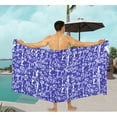 thumbnail image 4 of LA LEELA Men's Swimwear Beach Summer Pareo Long Sarong Wrap One Size Azure, Floral Vacation Holiday Party, 4 of 4