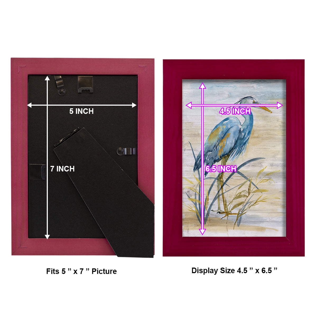 Blue Heron I -Framed Print w/glass-Cherry Red