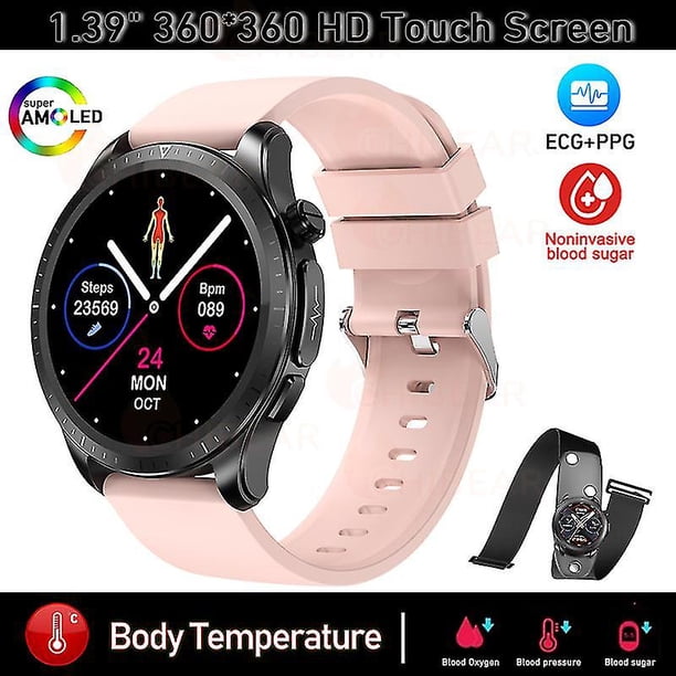 2023 nuevo monitor de glucosa en sangre reloj inteligente hombres mujeres Ecg + ppg temperatura corporal oxígeno en sangre frecuencia cardíaca salud deporte reloj inteligente {envío gratis}