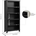 thumbnail image 2 of 71 Inch Tall 5-Tier Farmhouse Bookcase with Adjustable Shelves Wooden Bookshelf 31.5 Inch Wide for Living Room Office Library, Black, 2 of 7