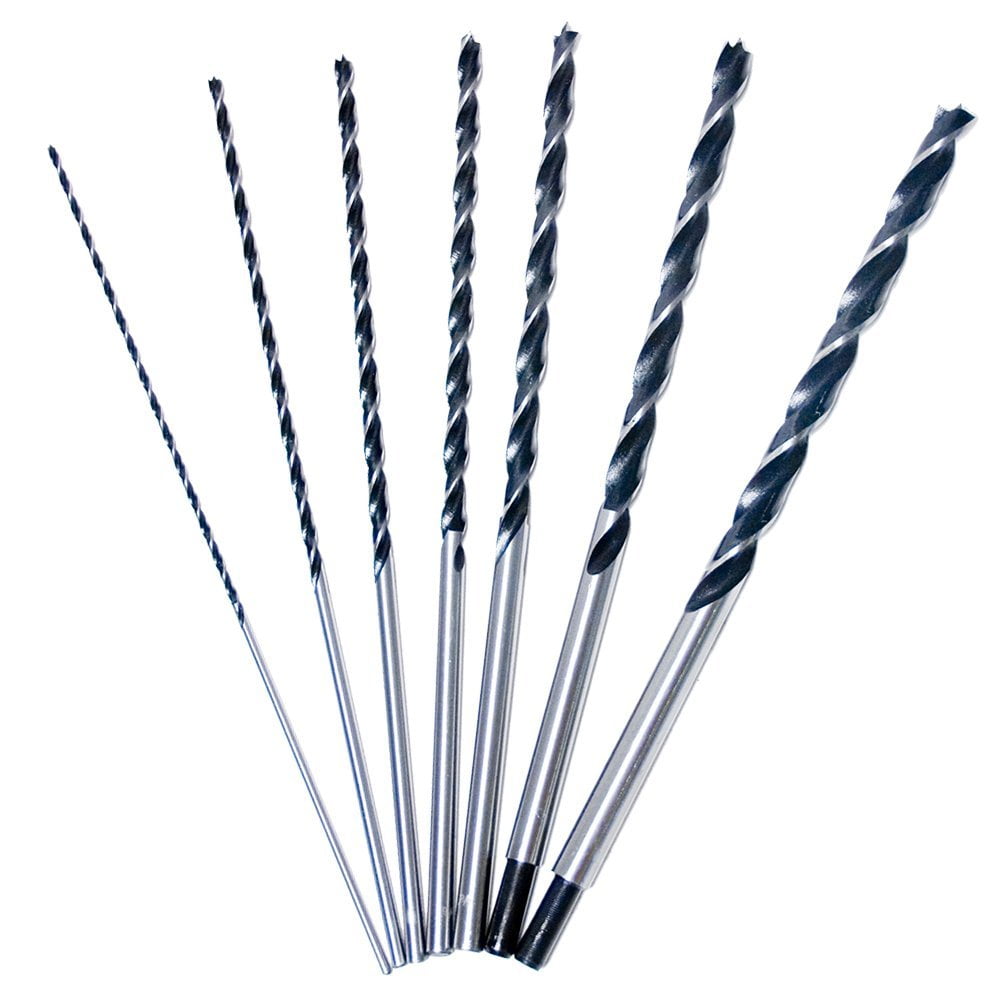 12" Long Brad Point Bit Set (7 Drill Bit Set). Perfect For Drilling