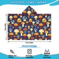 thumbnail image 2 of Colorful Spotted Mushroom Dark Blue Pattern Hooded Bath Towel，50"x30" for Ages 3 To 12 Kids, Quick Dry Lightweight Soft Microfiber Hood Beach Towel Cover Up for Kids, 2 of 7