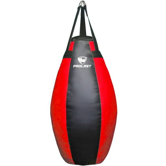 PROLAST Heavy Punching Bag Tear Drop Great for Boxing, MMA and Muay Thai (Black and Red)