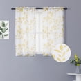 thumbnail image 1 of Coolmee Sheer Curtains Window Treatment Leaves Printed Pattern Small Window Curtains for Kitchen Bathroom Faux Linen Textured Rod Pocket Yellow，26“*45”*2, 1 of 3