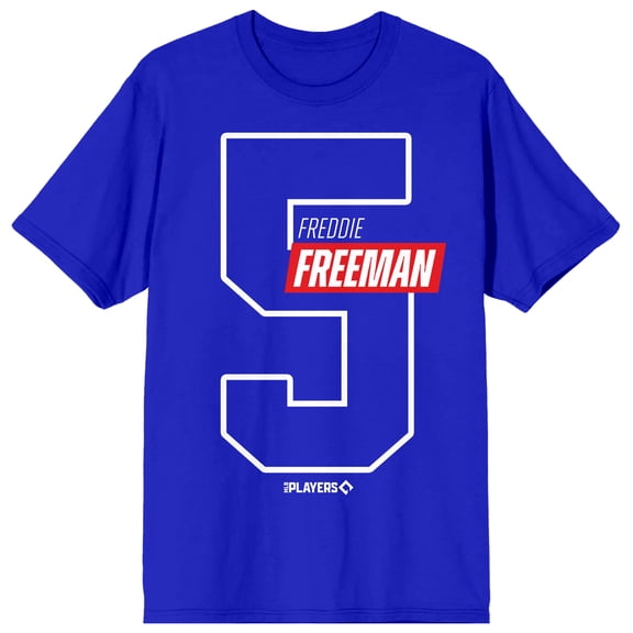 MLBPA Freeman 5 Adult Royal Blue Crew Neck Short Sleeve T-shirt-Small
