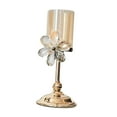 thumbnail image 2 of Portavelas de cristal con forma de pétalo, centro de mesa, decoración del hogar, candelabro de Pilar delicado, regalo de inauguración de la casa para S, 2 of 9