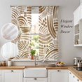 thumbnail image 2 of Brown Striped Sheer Curtains 63 Inch Length 2 Panels Set, Farmhouse Rustic Abstract Lines Art Voile Window Treatment Rod Pocket Curtains Sheers Drapes for Bedroom/Living Room/Kitchen 52x"63"x2, 2 of 8