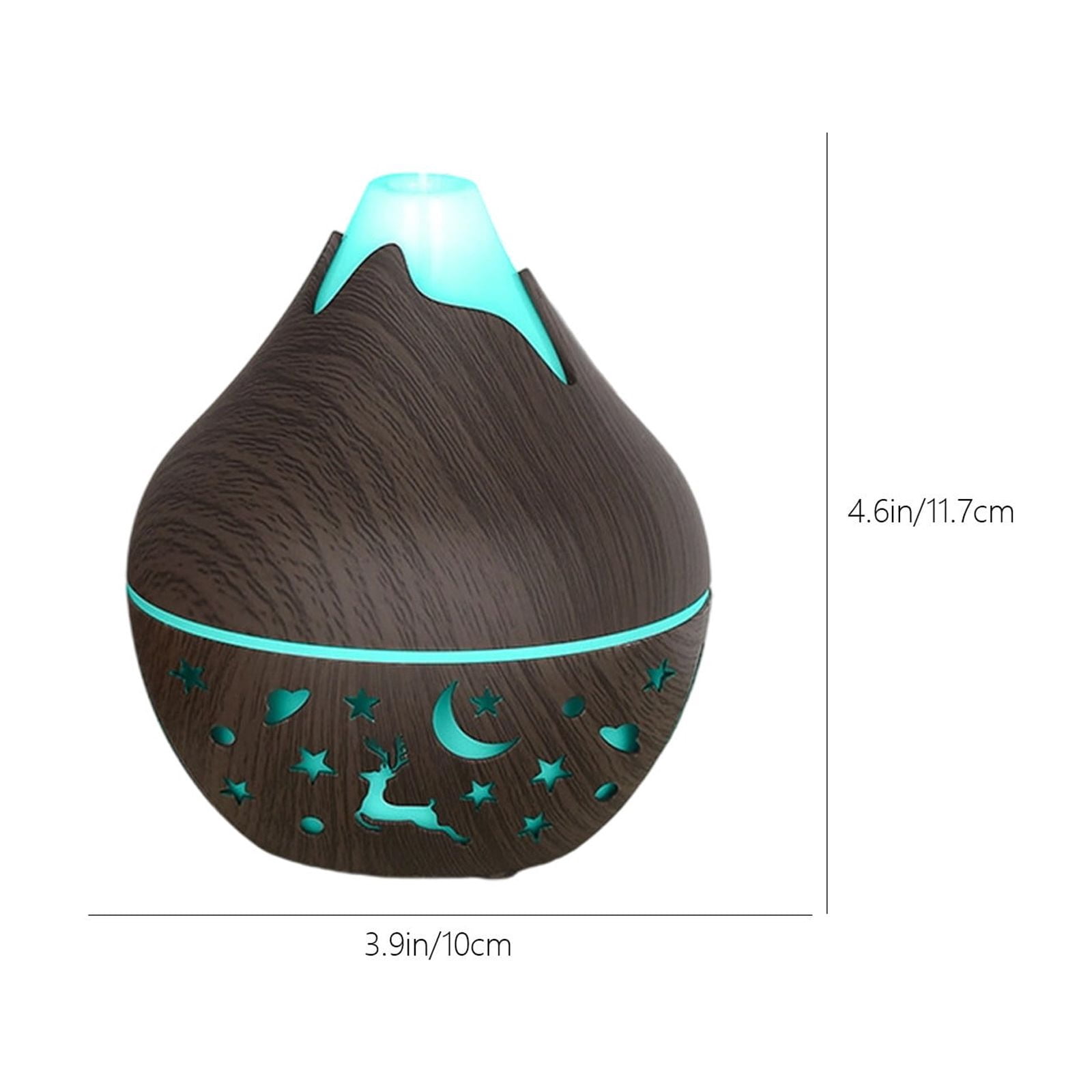 HengDidi Mini Wood Grain Humidifier with Color-Changing Night Light - USB Powered Aroma Diffuser for Oils - Silent Operation for Bedroom or Office - Portable Mist Device