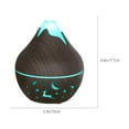 thumbnail image 3 of Wood Grain USB Humidifier - Color-Changing Aroma Diffuser with Night Light, Silent Mist Device for Bedroom Office Travel(Black), 3 of 9