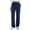 Navy, variant on Women's Drawstring Waist Heathered Wide Leg Pants with Pockets for Casual & Loungewear Navy L