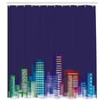 thumbnail image 3 of Ambesonne Cartoon Shower Curtain, City at Night, 69"Wx84"L, Multicolor, 3 of 5