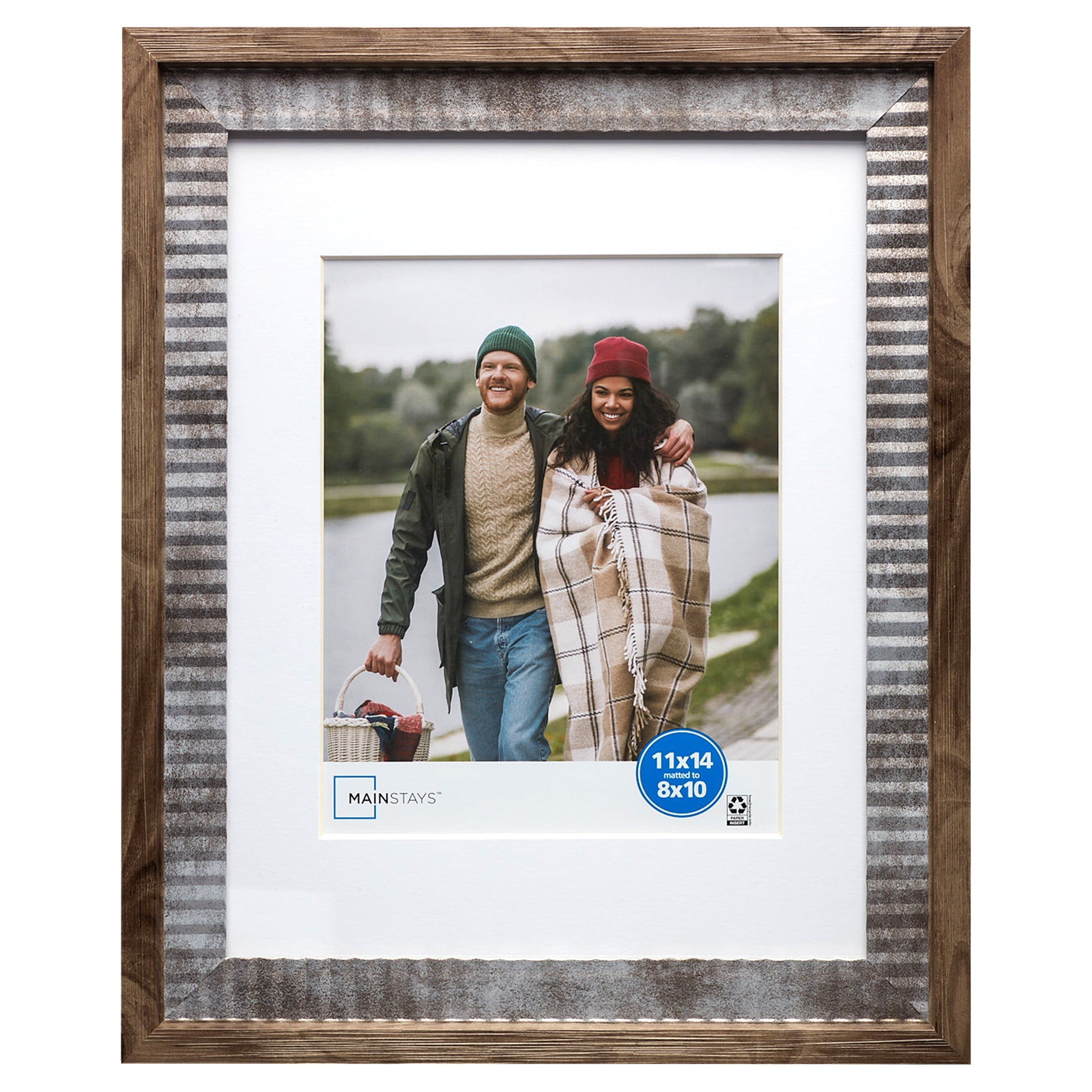 (2 pack) Mainstays – 8x10 Picture Frame – Rustic Farmhouse Matted Gallery Wall Photo Frame