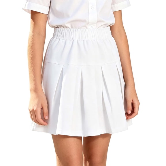 CHEEREAM Kids Pleated Skirt School Uniform Elastic High Waist Tennis Skirts with Short For Girls Causal Summer Trendy Classic Skirts with Lining