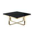thumbnail image 4 of Chidia Black Gold Coffee Table - High Gloss Lacquer Finish Top, Polished Stainless Steel Base, X-Leg, 4 of 10