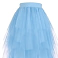 thumbnail image 4 of Yeaiivve Tulle Skirts for Girls High Low Layered Puffy Fairy Skirts Midi Length Irregular Tutu Skirt Sheer Mesh Tutu Skirt Blue,14-15Years, 4 of 6