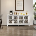 thumbnail image 2 of Dextrus 63" Buffet Cabinet with Storage & 4 Glass Doors, White, 2 of 9
