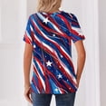 thumbnail image 4 of Iaqnaocc 4th Of July Womens Shirts Short Sleeve Button Up V-Neck Independence Day American Flag Stars Tees Vintage Summer Freedom Tee Shirts Blue XXL, 4 of 4