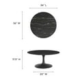 thumbnail image 5 of Modway Lippa Round 36" Artificial Marble Mid-Century Modern Coffee Table in Black Black, 5 of 7