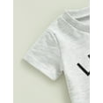thumbnail image 6 of nvzhuang Kid Pants Suit, Boy Short Sleeve Letters Tops + Casual Street Drawstring Short Pants, 6 of 8