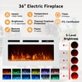 thumbnail image 3 of Breezestival Fireplace TV Stand for TVs up to 80", 70" TV Stand with 36" Electric Fireplace, Entertainment Center with LED Lights, Black & White, 3 of 8