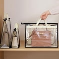 thumbnail image 5 of UDIYO Clear Handbag Storage Organizer, Dust Bags with Zipper and Handle for Hanging Closet, 5 of 7