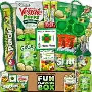 Fun Flavors Box St Patricks Day Variety Pack Gift Basket Care Package, Candy, Chips Lucky Green Irish Gift Box