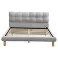 thumbnail image 5 of JERFIT Full Size Grey Chenille Upholstered Bed Frame with Cookie Headboard, Sturdy Platform Base with Wood Slats, Easy Assembly, Modern Bedroom Furniture, 5 of 8
