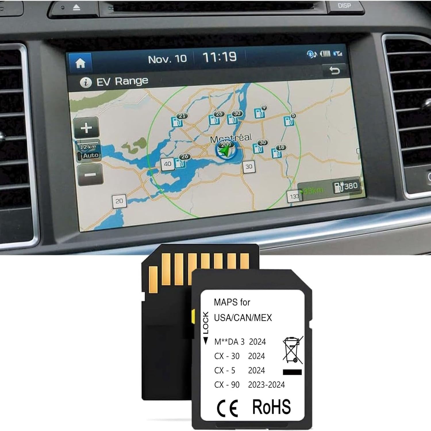 This navigation SD card is Compatible with Mazda 3 2024/Cx-30 2024/ Cx-5 2024 2025/ Cx-90 2023-2024 (Ceypec-06)