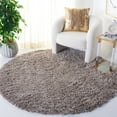 thumbnail image 2 of SAFAVIEH Polar Abbot Solid Shag Area Rug, Mushroom, 8' x 8' Round, 2 of 10