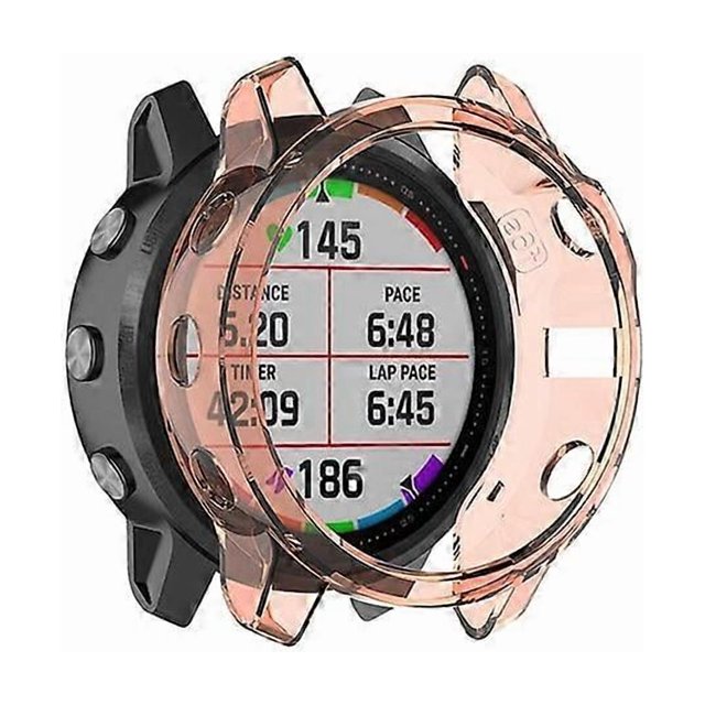 For Garmin Fenix 6S/6S Pro Transparent TPU Anti-aging Smart Watch Frame Protective Case - Black