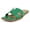 Green PU, variant on Shoes Women Slip-On Cushioned Sandals H-Band Flat Flip-Flops Slides Square Toe KNIT-S Green 8.5