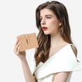 thumbnail image 5 of Cartera para Mujer Cuero Pequeño Bloqueo RFID Tarjetero con Bolsillo con Cremallera Plegable,Beige, 5 of 5