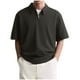 thumbnail image 1 of pstuiky camisetas de hombre, Blusa informal de manga corta con cuello vuelto y cremallera de color liso para hombre camisas casuales para hombre xxxl, 1 of 5