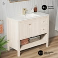 thumbnail image 3 of Château 36" Freestanding Bathroom Vanity in White Oak with Sink Top, 3 of 9
