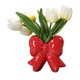 thumbnail image 1 of Jarrón de cerámica con lazo para flores, moderno jarrón con lazo para flores, para el hogar, la oficina, centro de mesa, jarrón decorativo con plantas florales., 1 of 8