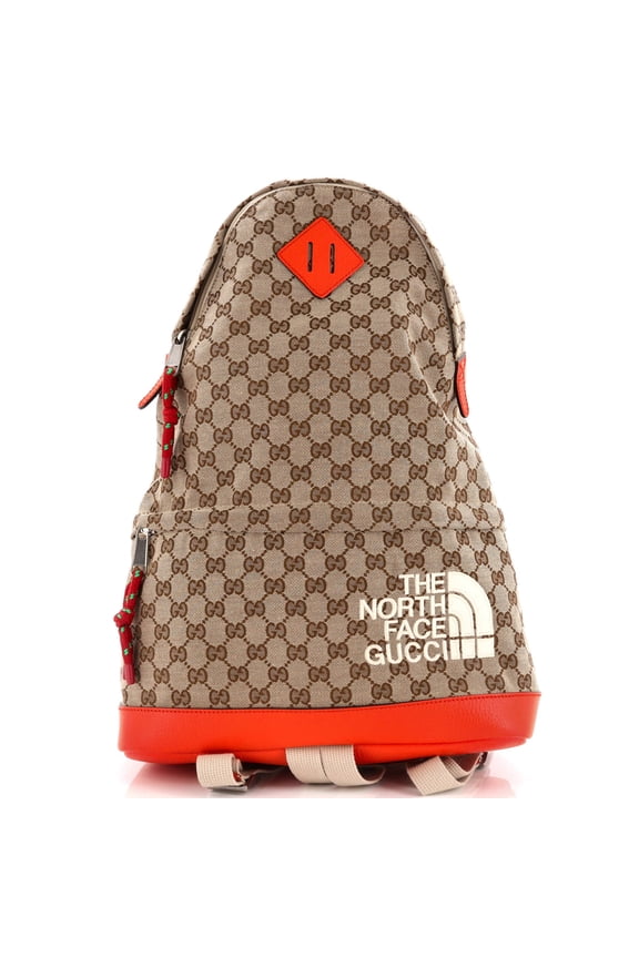 Pre-Owned Gucci x The North Face Zip Backpack GG Canvas with Leather Medium By Rebag