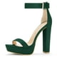 thumbnail image 1 of Sandalias de plataforma con correa de tobillo de Tacón alto Allegra K Verde 39, 1 of 7