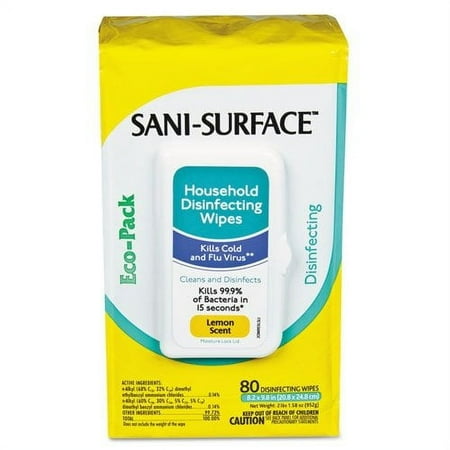 Nice-Pak M955S806 Sani-cloth Disinfecting Surface Wipes, 10 X 9, Lemon Scent, 100/pack