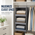 PLERISE 3 Shelf Hanging Closet Organizer, Collapsible Shelves for ...
