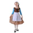 thumbnail image 5 of Virmaxy Halloween Dress Country Peasant Costume 3/4 Sleeve A-Line with Apron and Headscarf for Fall Party Sizes, 5-12Y, Coffee, 5 of 9
