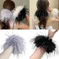 thumbnail image 2 of Extra Large Feathered Scrunchies For Women Lightweight Cuffs Comfortable Hair Accessories Stylish Design For Daily Use, 2 of 9